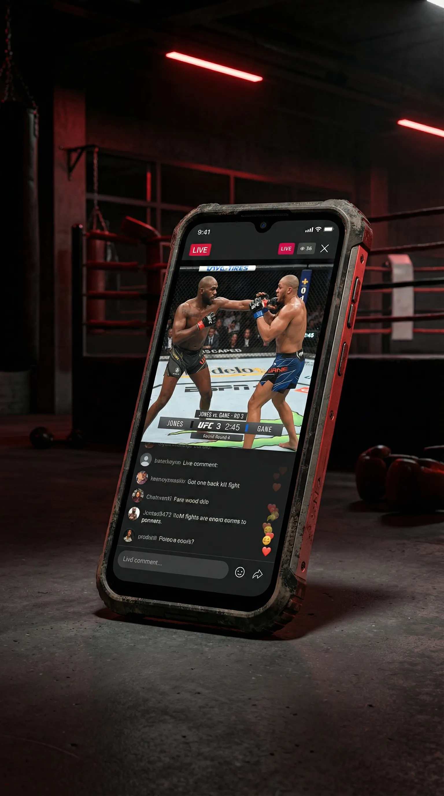 saba体育 移动端APP格斗直播界面